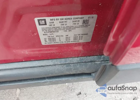 2015 Chevrolet Trax 1Ls from USA, damaged, VIN KL7CJPSB9FB261333